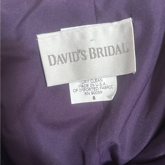 David's Bridal Strapless Dress in Rich Purple - Picture 5 of 7